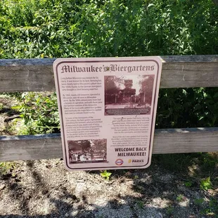 a sign describing the history of milwaukee
