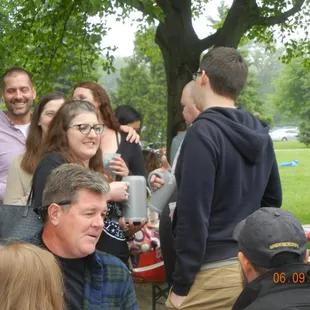 Group of happy campers