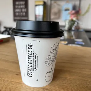 Decaf vanilla latte with almond milk.