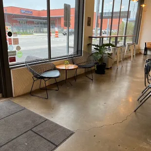 Seating area by the entrance.