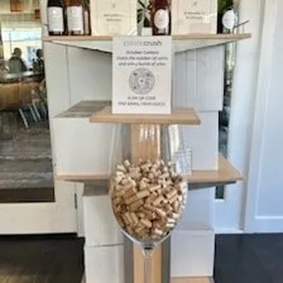 Cork guessing game in the tasting room.