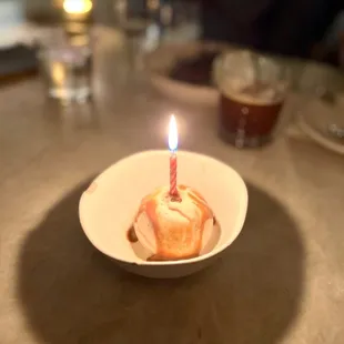 Complimentary birthday candle