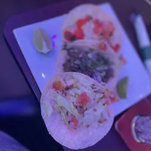 Shrimp taco steak taco chicken Tacos