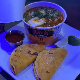 Birria Tacos with ramen