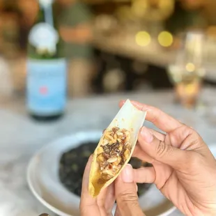 Endive with walnuts, anchovy, and ubriaco rosso