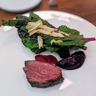 Wagyu Steak with Beets and Belper Knolle