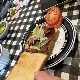 Dry BLT with shredded lettuce
