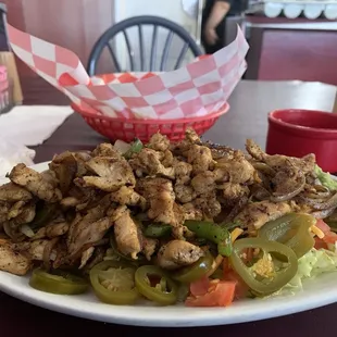 Chicken Fajita Salad add Jalapeños