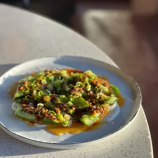 a plate of food on a table