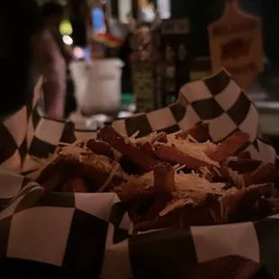 a basket of food on a table