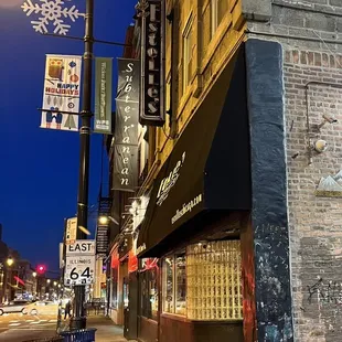 a street corner at night