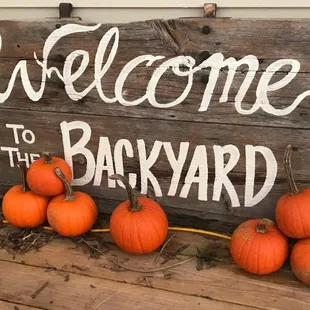 The backyard is open spring through fall for outdoor dining and events.