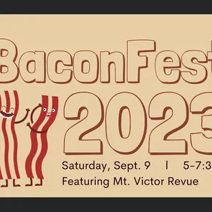 Join us for BaconFest 2023 -- featuring live music from Mt Victor Revue!
