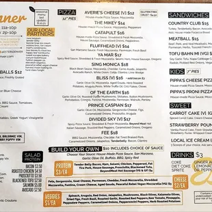 Food menu