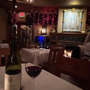 Kermit Lynch, Cotes du Rhone, France 2017 and fireplace