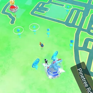 2 PokéStops and a Gym
