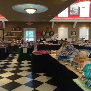 a wide view of the store