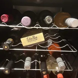 a display of wine bottles