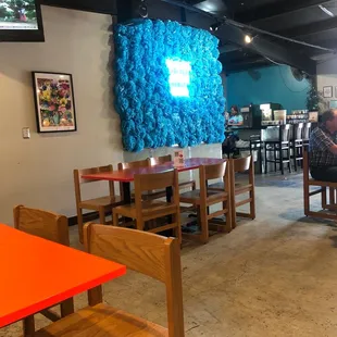Wall of blue flowers- &quot;feed me tacos and tell me I&apos;m Pretty&quot;