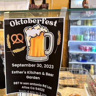 Menu for Oktoberfest
