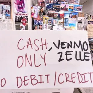 Cash Only! Or Venmo or Zelle