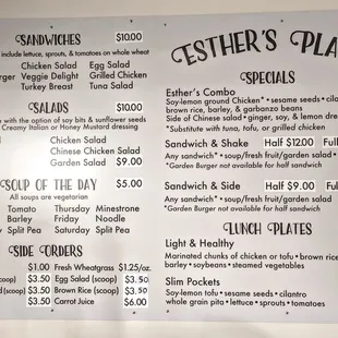 Sandwich, Soup, Salad Menu - October 2022