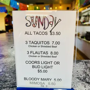 Sunday specials as of 02.05.23