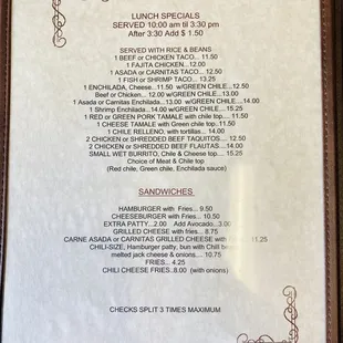Menu as of 02.05.23