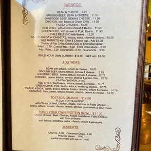 Menu as of 02.05.23
