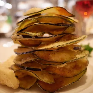 Milos Special (Crisp fried eggplant, zucchini, saganaki cheese w/ tzatziki)