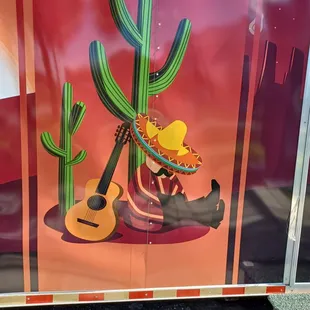 Cool painting on the side of the truck.