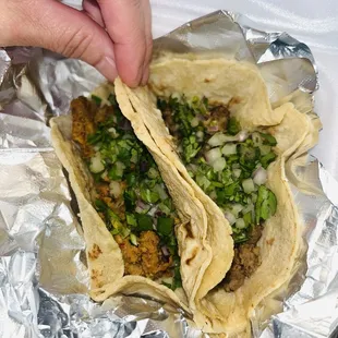 Al pastor and asada taco