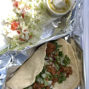 El pastor taco with all toppings