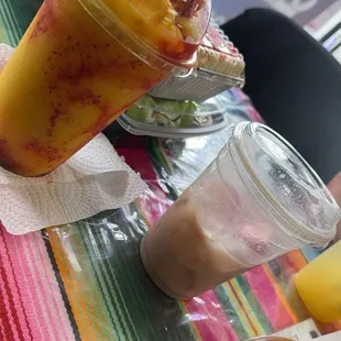 Mangonada, strawberry horchata, strawberry tres leches, and a chamoy pickle.