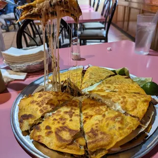 a plate of quesadillas