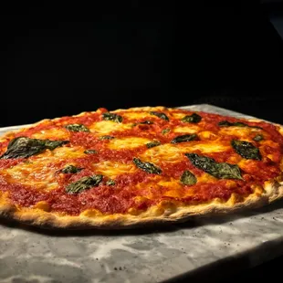 a freshly baked pizza