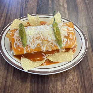 Wet Ranchero Supreme Burrito with Al Pastor. Awesome