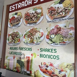 menu, tacos