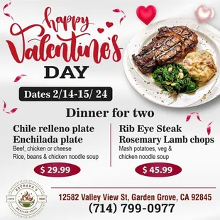 Valentine&apos;s specials...but tacos are the way to the heart! ;)