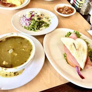 M-F Daily Menu, &apos;half&apos; (good size) sandwich and Pozole Verde. Worth the price!