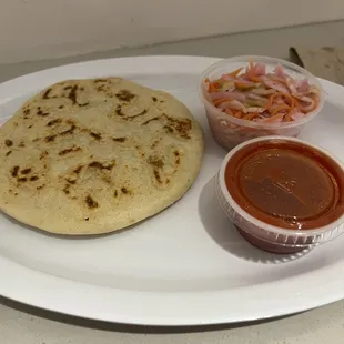 Chorizo and queso pupusa.