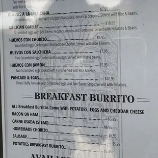 menu