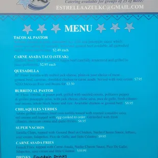Menu, you can see more items in our website
