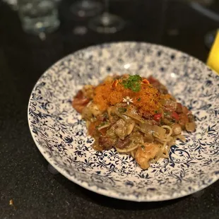 Seafood pasta (shells removed)