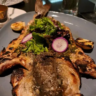 grilled fish, food
