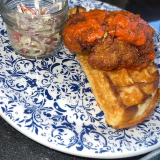 Chicken Fried Quail and Waffle