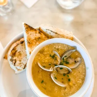 Hawaiian Clam Chowder (ulu, smoked meat, clams, grilled sourdough)