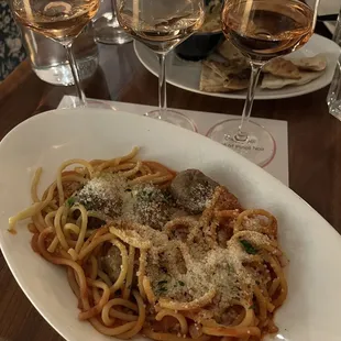 Lamb meatballs pasta