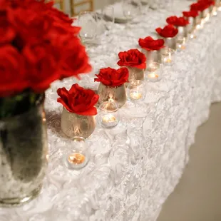 Want a beautiful head table for your wedding? This is one of our many options