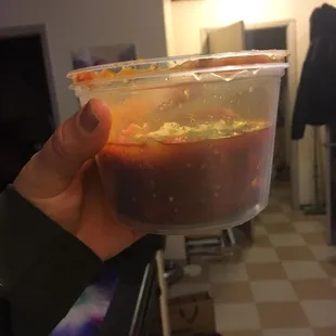 This was 9 dollars at SK Provisions! It was a to go container that was labeled 5 dollars and filled up half way!